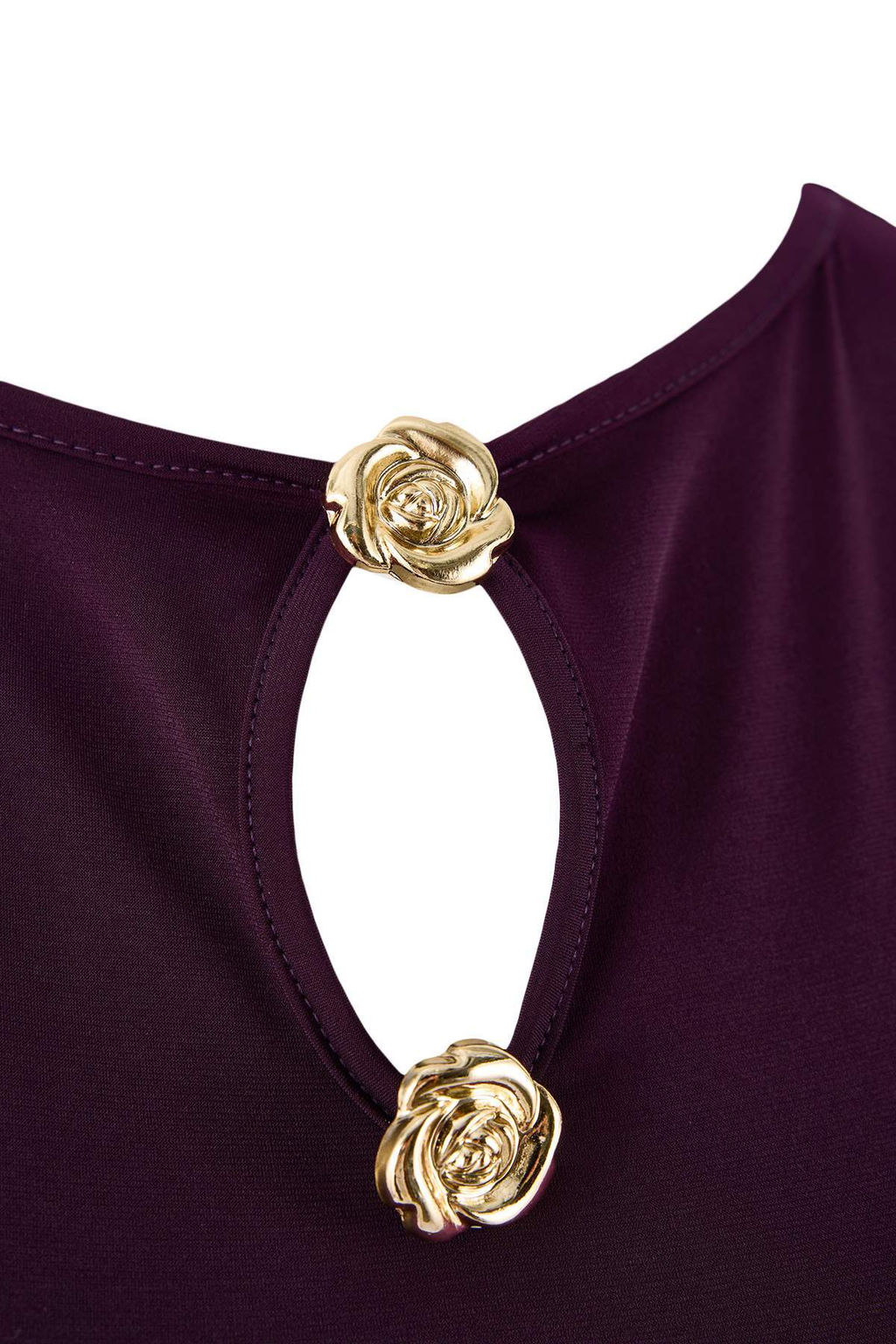 Murdum Fitted/Vucuda Oturan Kay?k Yaka Kolsuz Aksesuar Detayl? Esnek Orme Bluz TWOSS26BZ00183