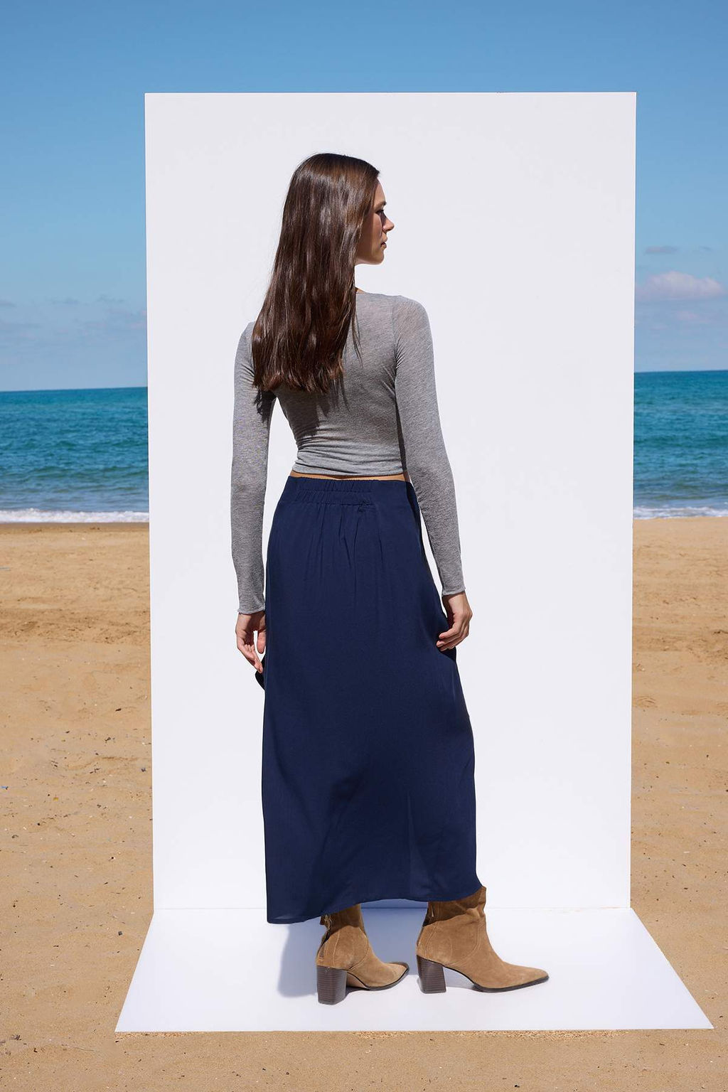 TRENDYOLMILLA Yag Yesili Baglamal? Kruvaze Kapama Viskon Kumasl? Maxi Boy Dokuma Etek TWOSS24ET00006 фото 33