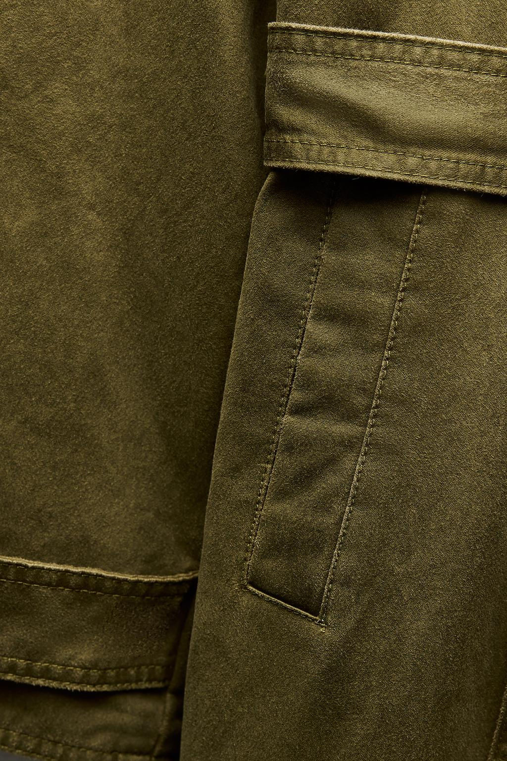 WAXED TRENCH COAT WITH FAUX FUR COLLAR - Zara фото 14