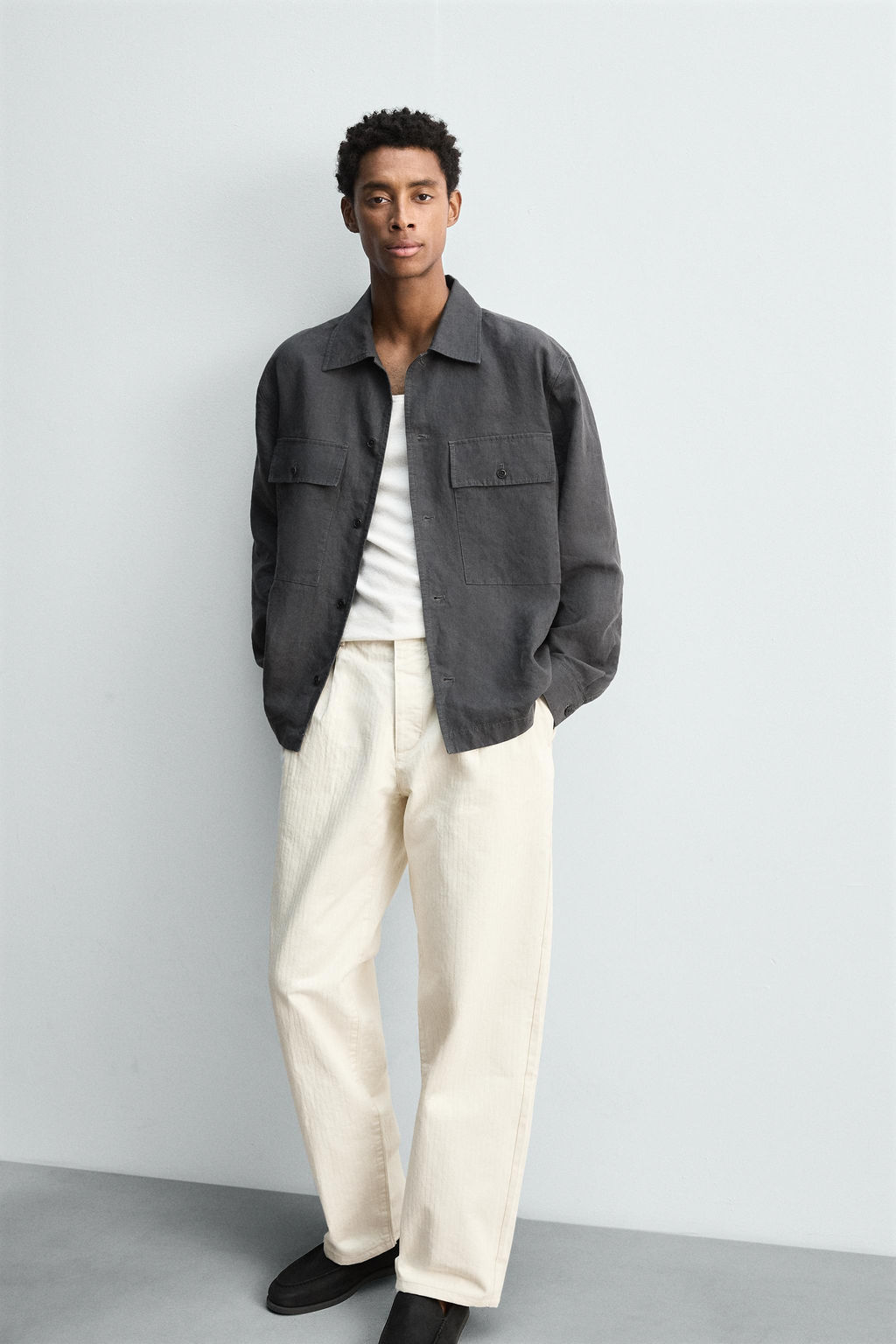 PLEATED HERRINGBONE TROUSERS - Zara фото 5