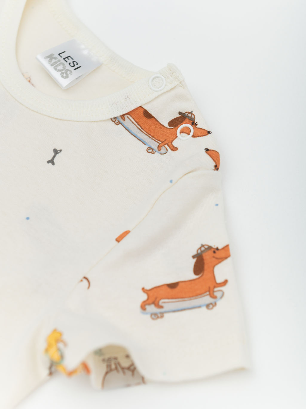 Футболка из тонкого хлопка, беж/синий - Lesi kids фото 7