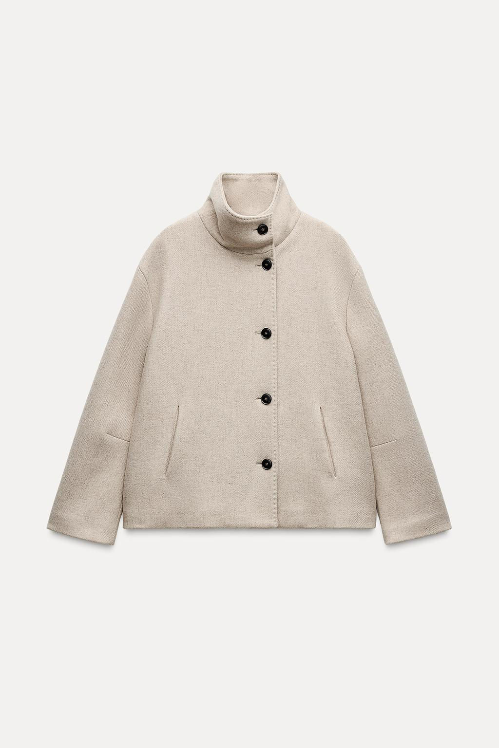 ZW COLLECTION SHORT WOOL BLEND COAT - Zara фото 3