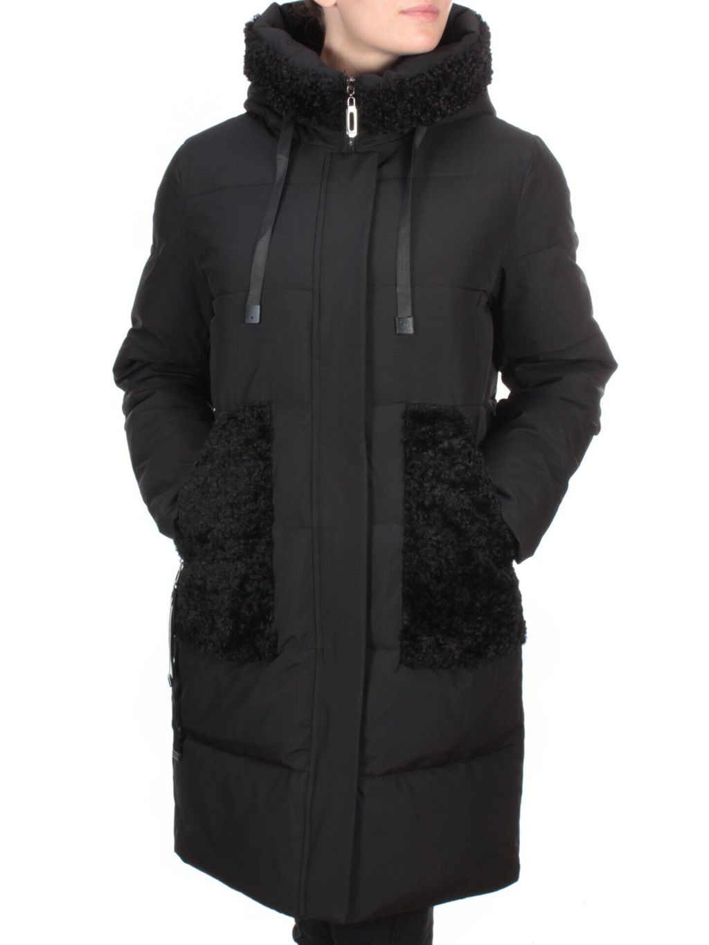 2197-2 BLACK Пальто зимнее женское OLAYEETE (200 гр. холлофайбера) - Fashion фото 3