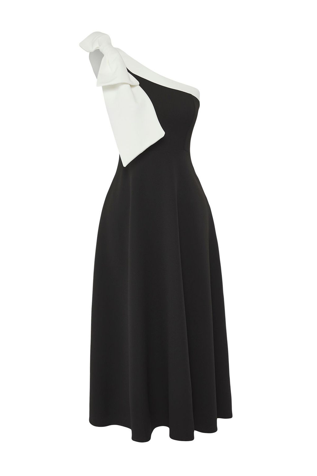 Siyah-Beyaz Fiyonk Detayl? Abiye Gece Mezuniyet Elbisesi TPRSS25EL00290