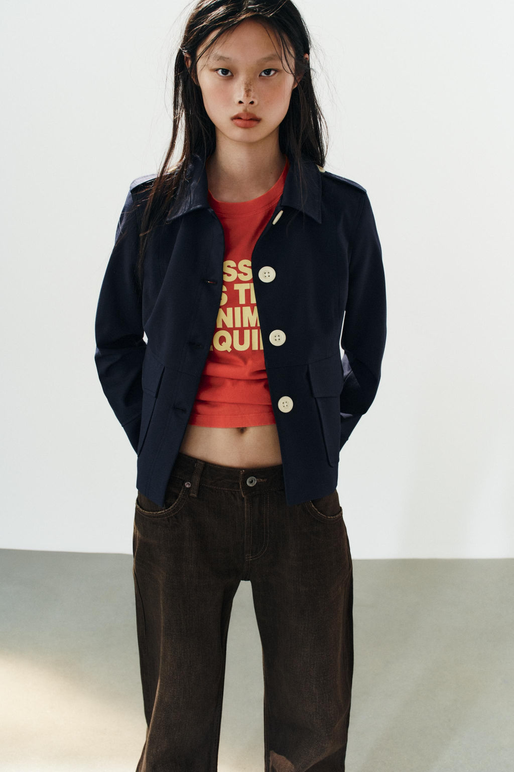 JEANS TRF FOLDED TIRO BAJO / Marr?n - Zara фото 2