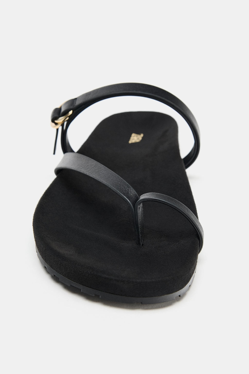 SANDALIA PLANA TIRAS PIEL / Negro - Zara фото 5