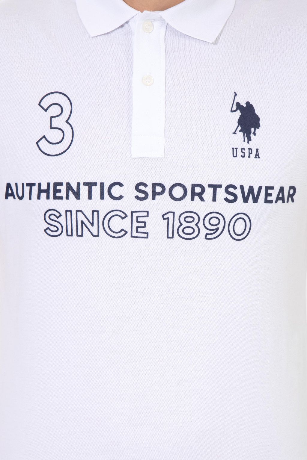 U. S. Polo Assn Мужская белая футболка с воротником-поло - U.s. polo assn фото 6