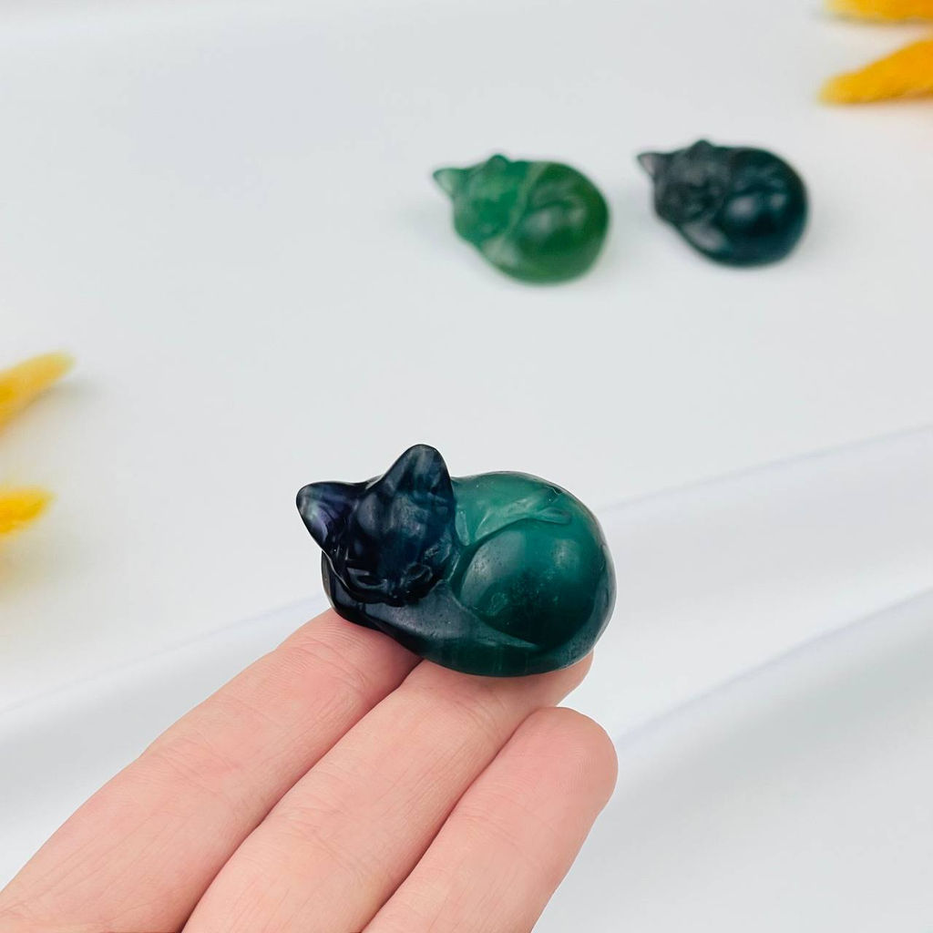 Фигурка Кошка из Флюорита - Радуга самоцветов фото 2