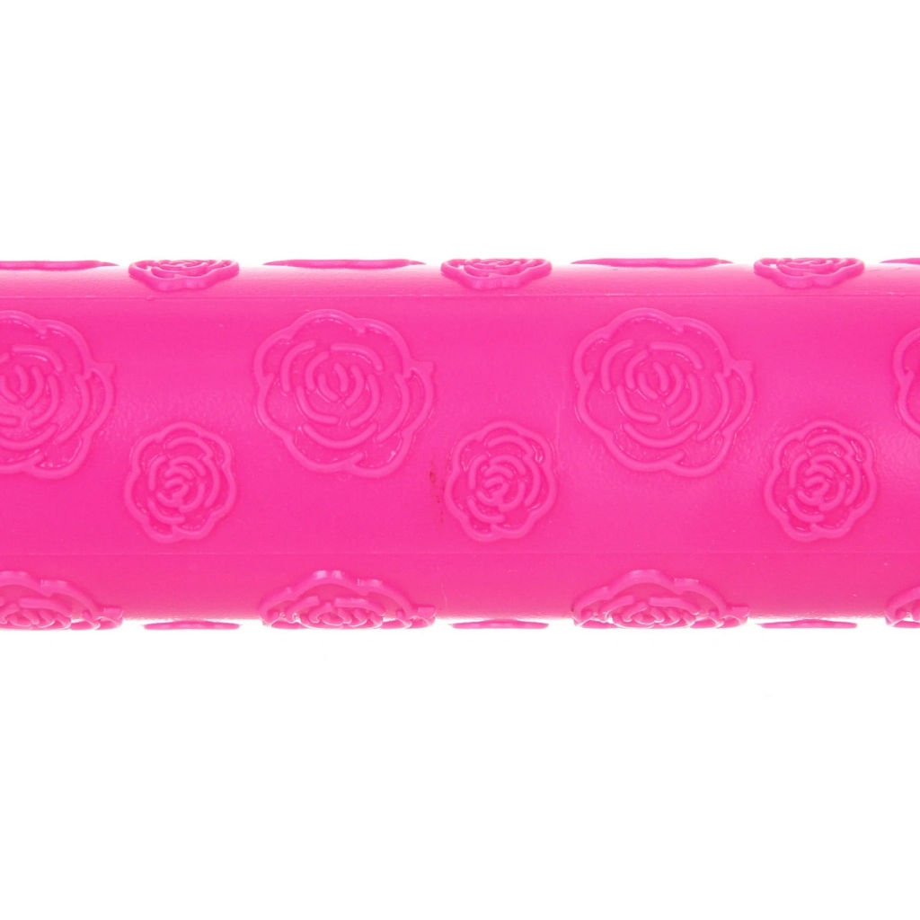 Цена за 3 шт. Скалка пластмассовая фигурная "Цветочки" 25*3см