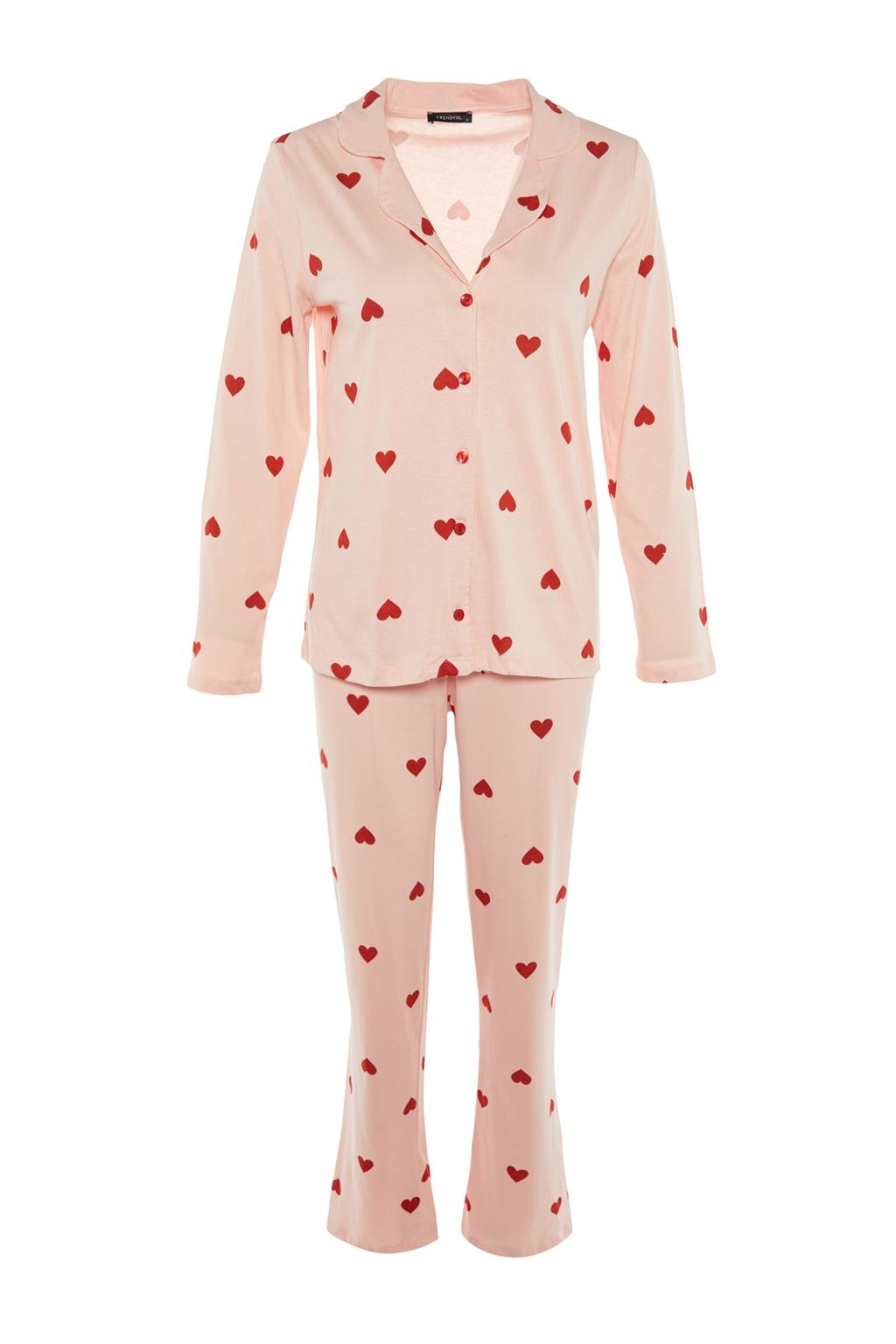 Pembe %100 Pamuklu Kalpli Orme Pijama Tak?m? THMAW21PT0548