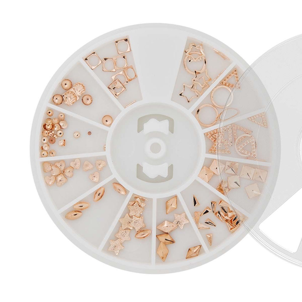 Nail Art Набор металлического декора для ногтей №17, розовое золото  фото 2