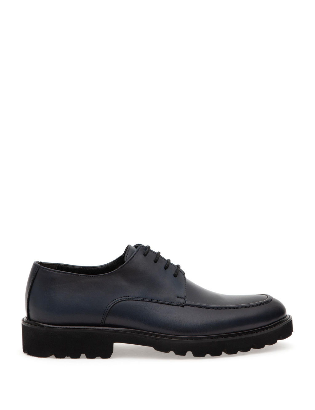 Lacivert %100 Deri Casual Ayakkab_