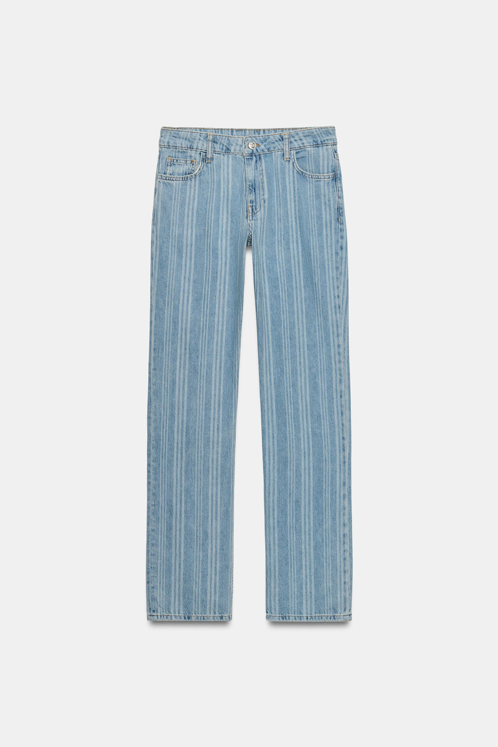 JEANS Z1975 STRAIGHT TIRO BAJO RAYAS / Azul medio - Zara фото 5