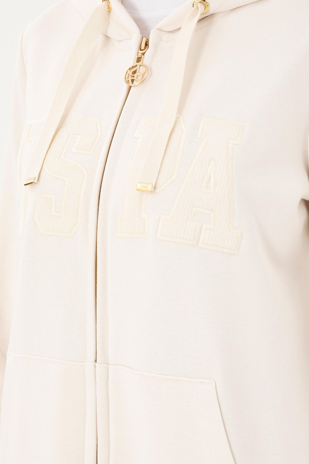 Женская кремовая толстовка с капюшоном - U.s. polo assn фото 7