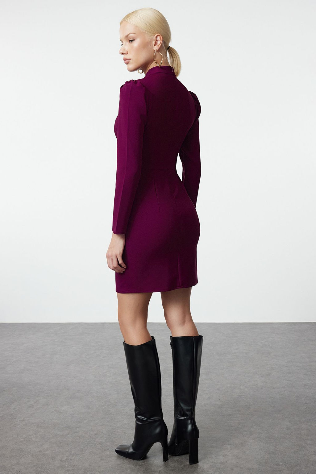 Murdum Mini Dokuma Yaka Detayl? Dokuma Elbise TWOAW22EL0393