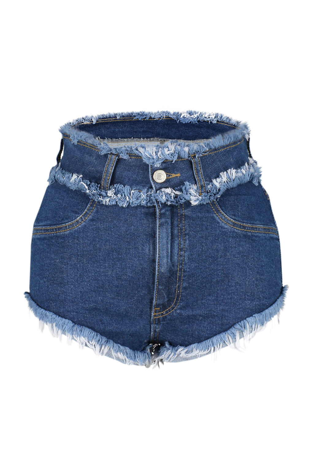 TRENDYOLMILLA Mavi Denim Puskullu Denim Plaj Sort TBESS24SR00006  фото 7