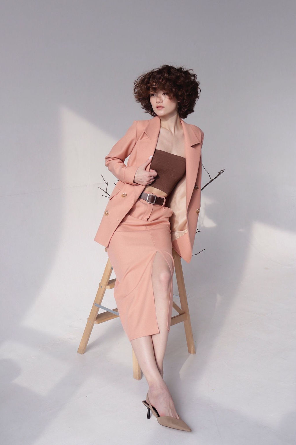 Жакет двубортный в тёплом розовом - Martichelli фото 10