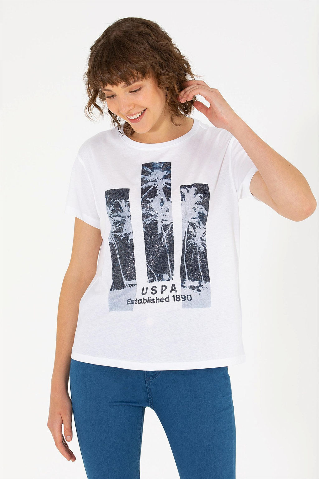 U. S. Polo Assn Женская белая футболка с круглым вырезом - U.s. polo assn фото 8