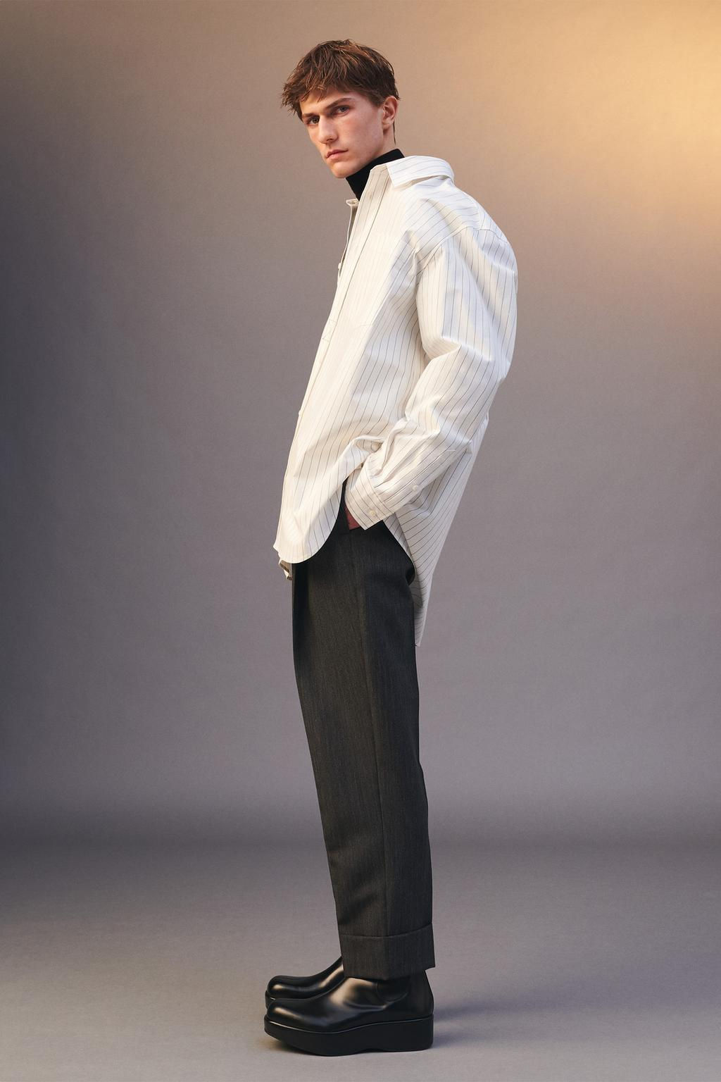 LIMITED EDITION CROSSED STRIPE SHIRT - Zara фото 3