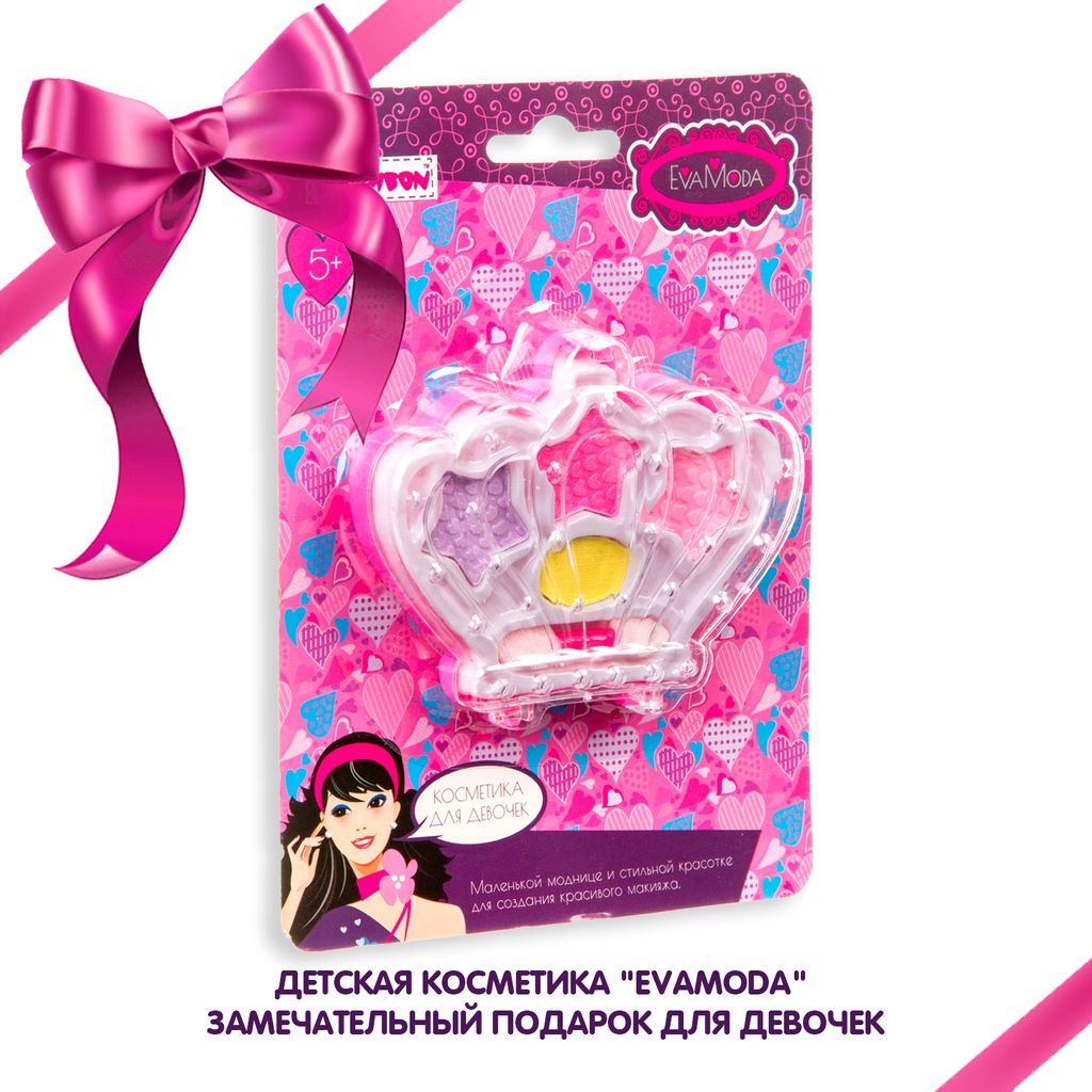 Набор детской декорат. косметики Bondibon Eva Moda, CRD 12,6х17,2 см, корона с тенями для век (4 отт  фото 8