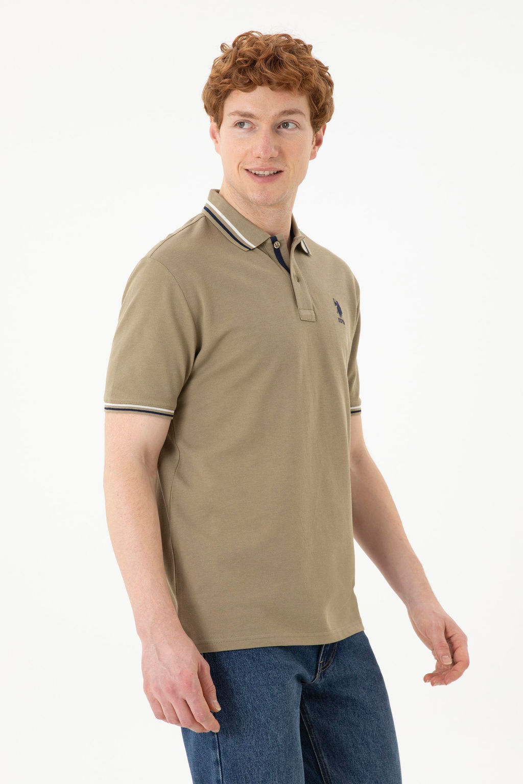 Футболка мужская U.S. Polo Assn хаки хлопок  фото 10