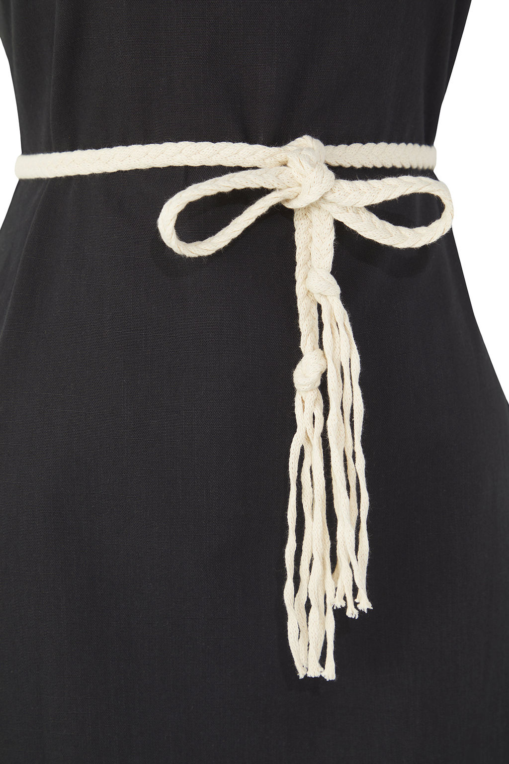 Trendyolmilla Beyaz Kusakl? Keten Kar?s?ml? A Kesim Midi Dokuma Elbise TWOSS25EL00650  фото 6