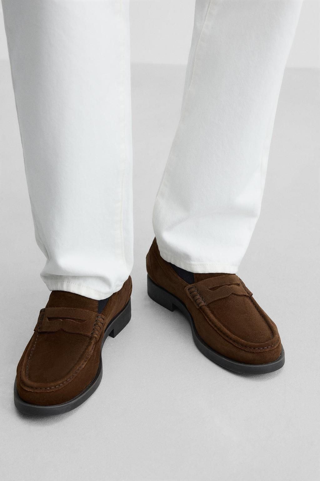 LEATHER PENNY STRAP LOAFERS - Zara фото 10