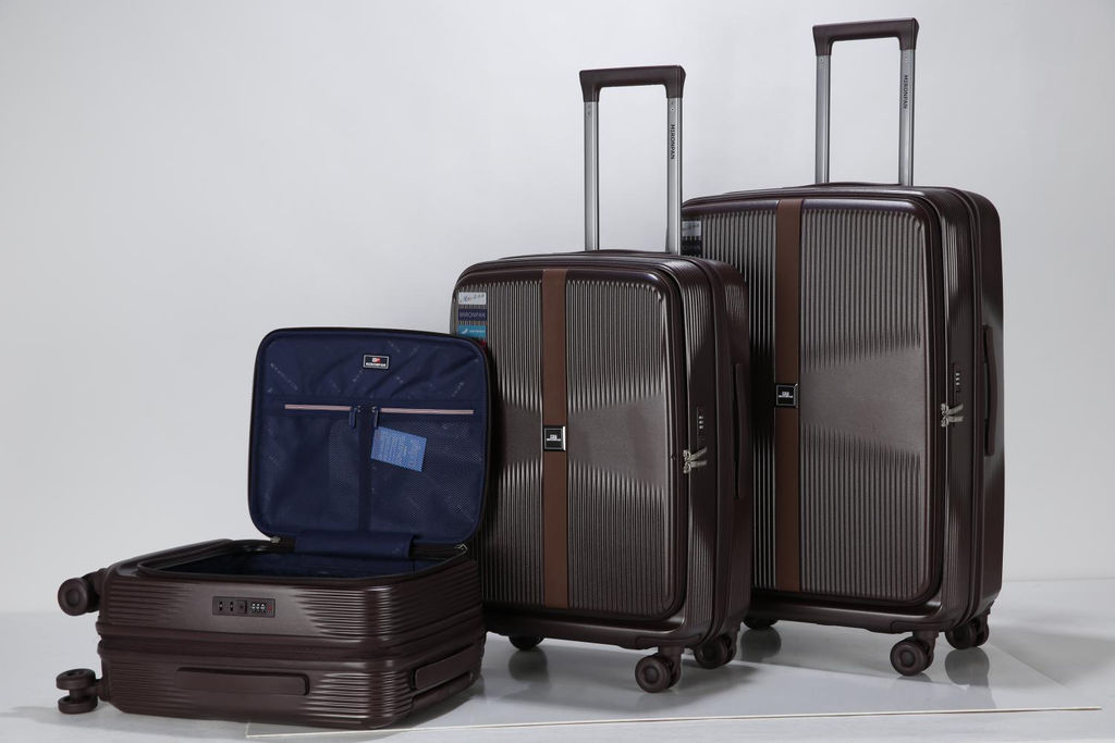 Набор чемоданов , тройка, полипропилен, 2514 Коричневый