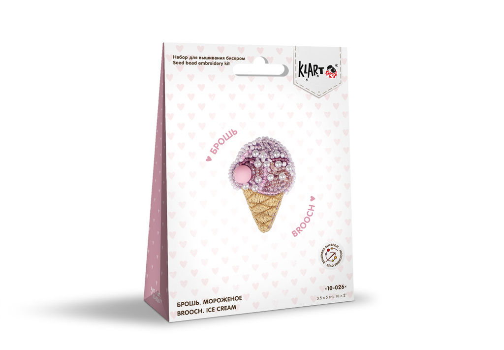 Klart набор для вышивания 10-026 Брошь. Мороженое 3.5 х 5 см