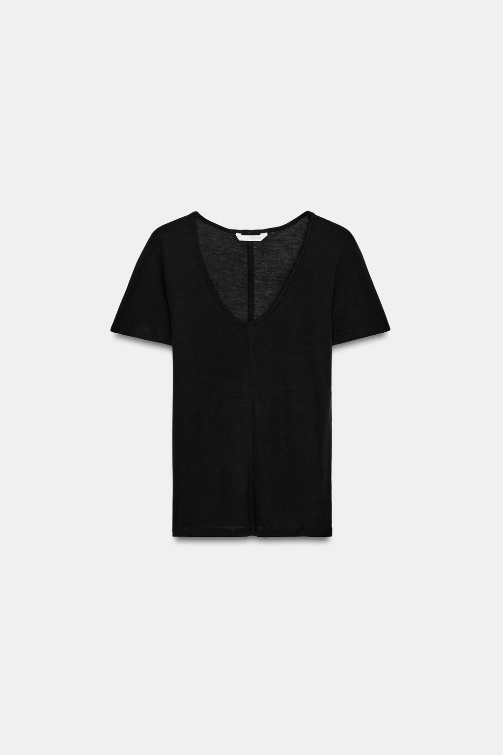 CAMISETA FLUIDA MANGA CORTA / Negro - Zara фото 4