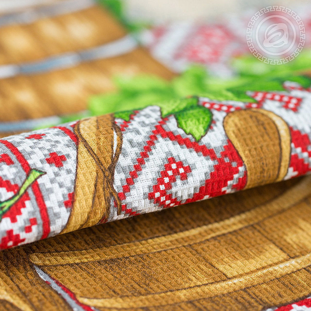 Полотенце вафельное 62х150см Русская баня, хлопок 100%, 171гр/м2, Домашняя мода (Россия)  фото 3