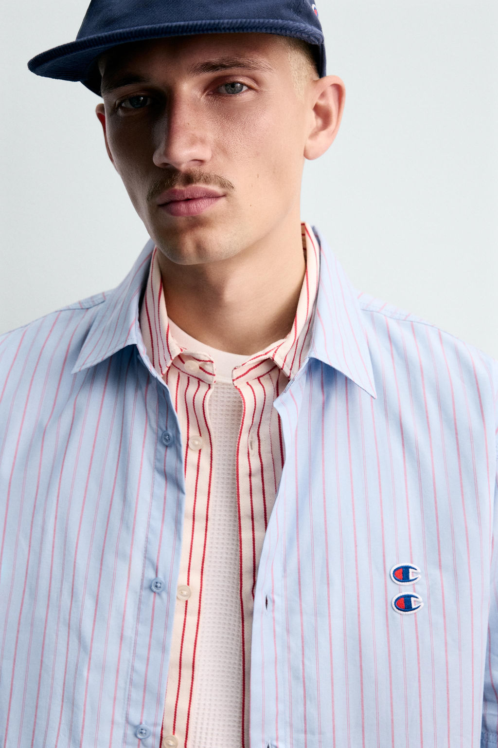 STRIPED SHIRT WITH PATCHES CHAMPION ® X ZARA  фото 6