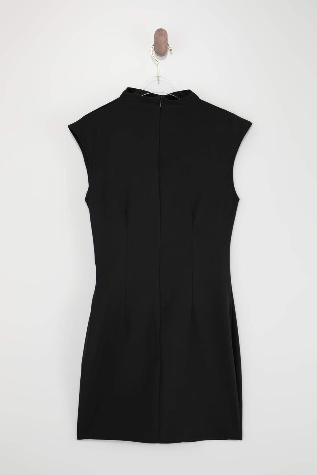 Wardrope Essentials Siyah Dik Yaka K?sa / Mini Esnek Dokuma Elbise TWOSS26EL00306