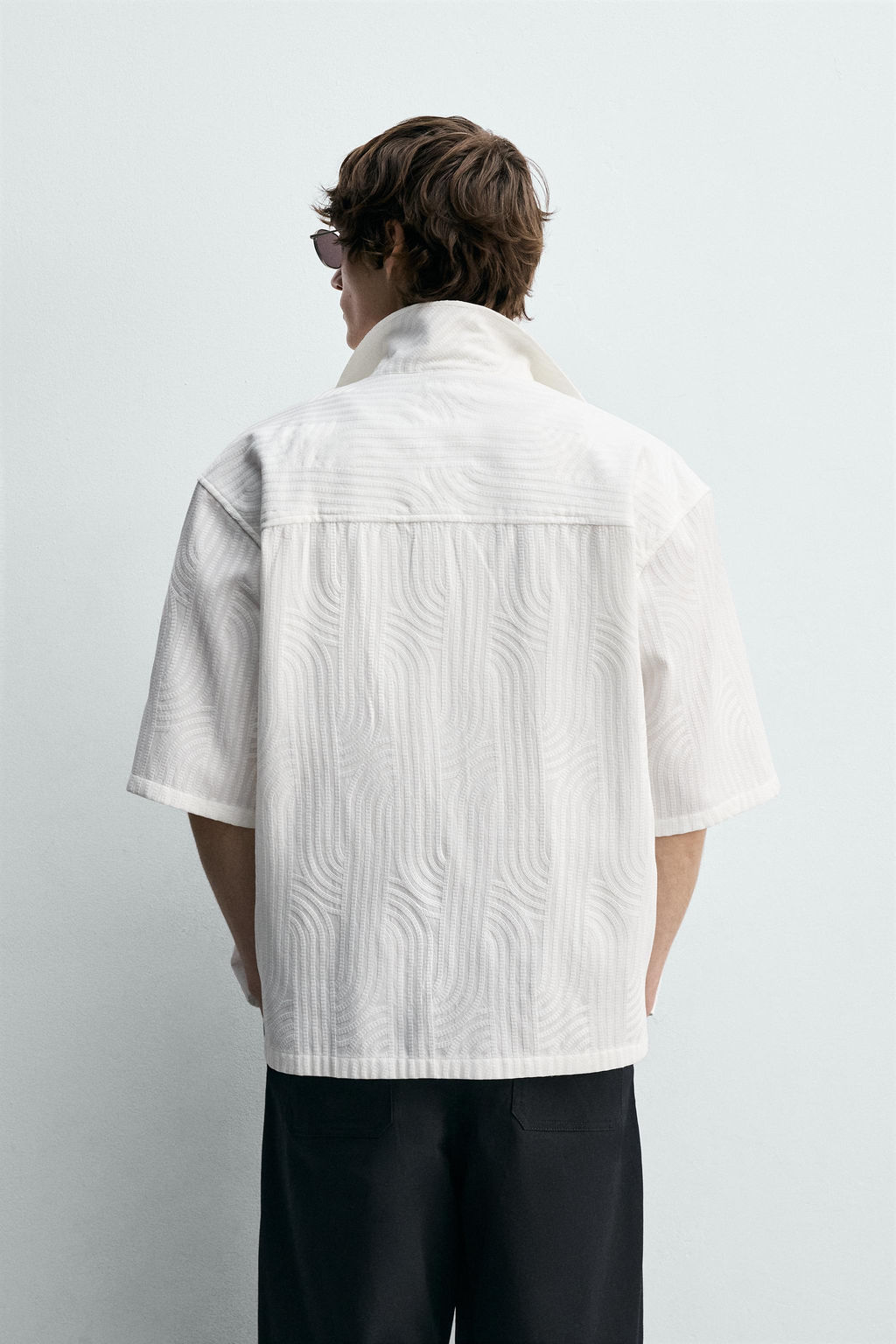 CAMISA JACQUARD BORDADO / Blanco roto - Zara фото 3