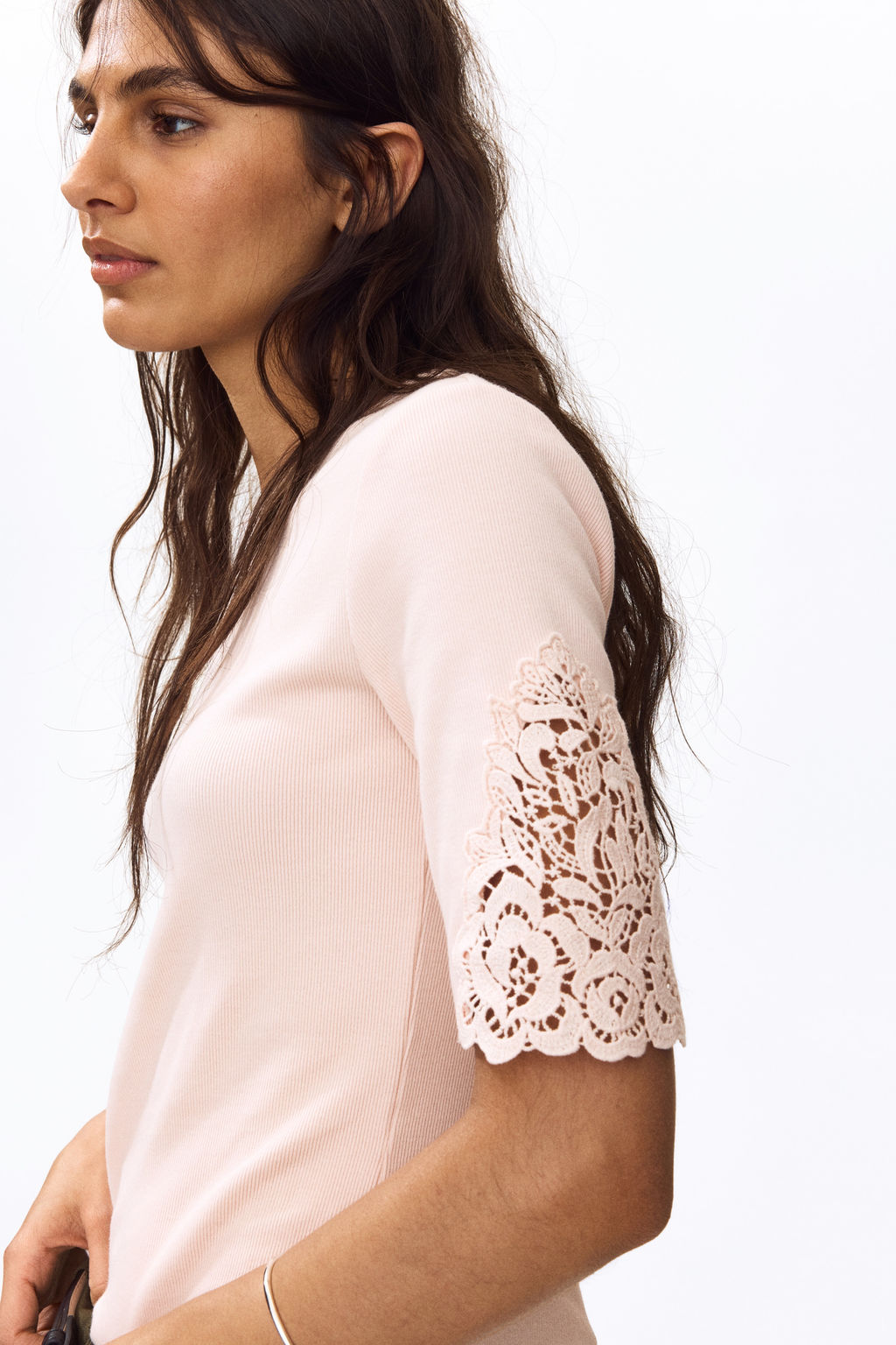 Top de canal? con inserciones de encaje - H&m фото 8