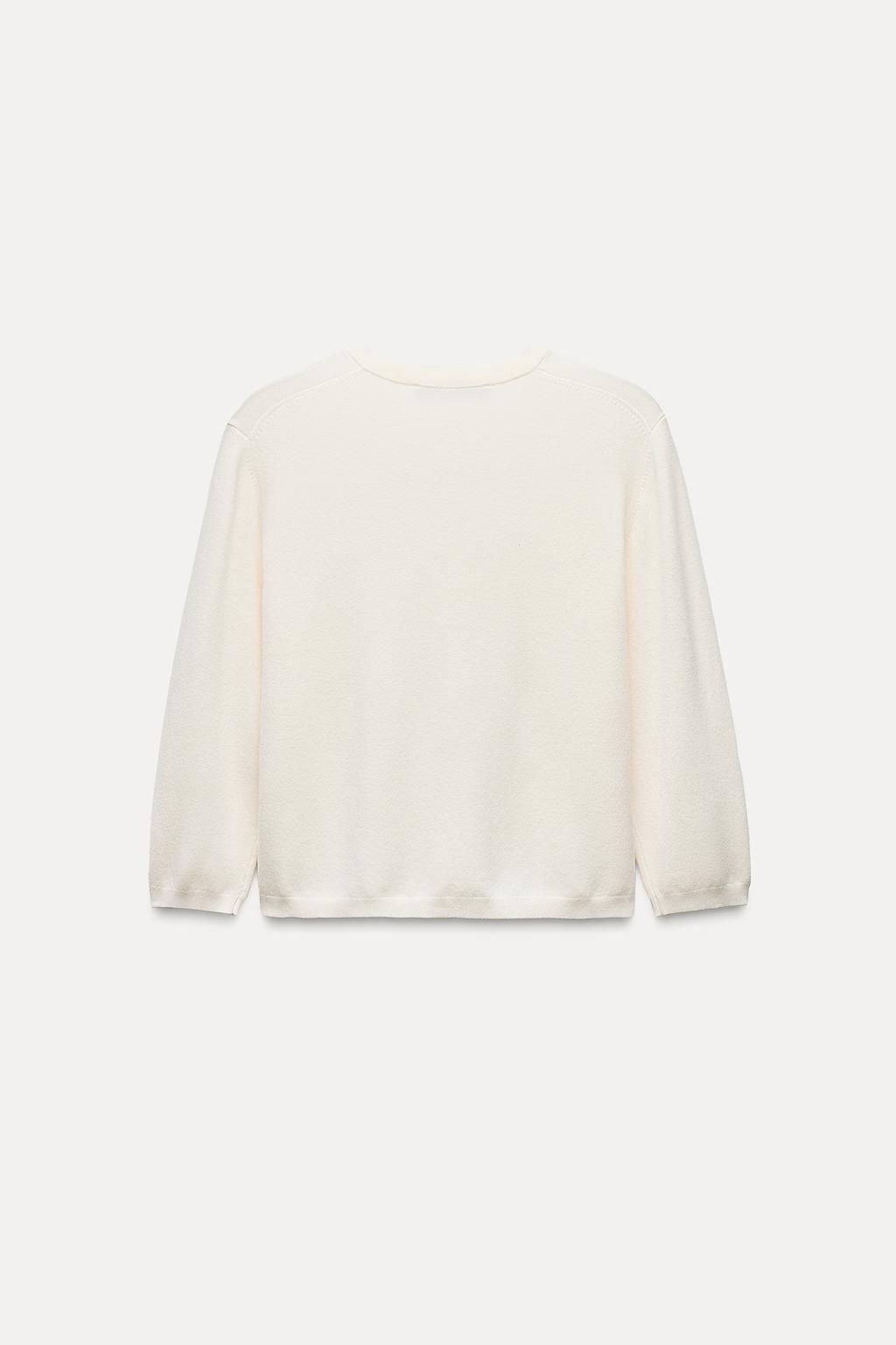 PLAIN KNIT 3/4 SLEEVE CARDIGAN - Zara фото 19