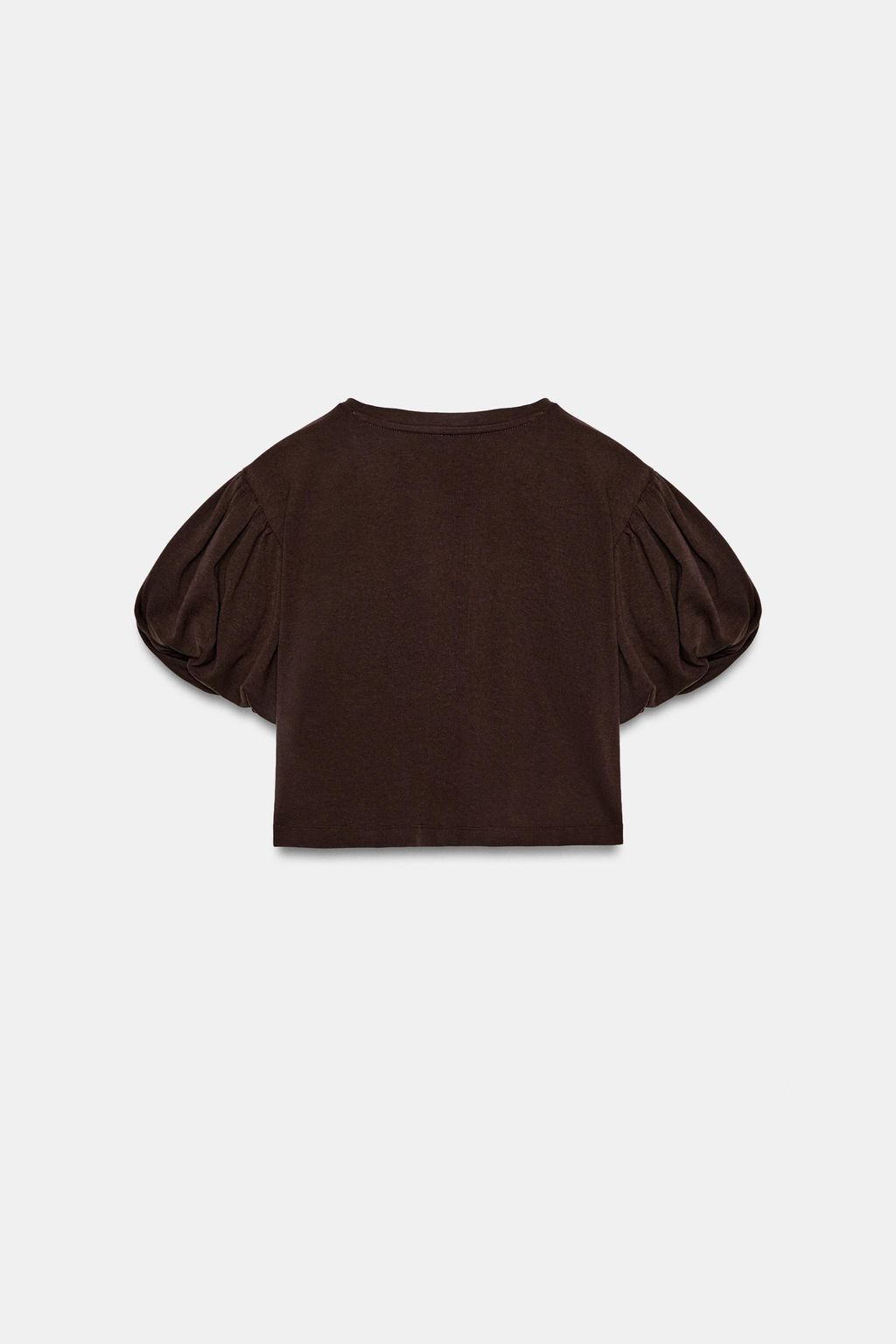 CAMISETA CROP MANGA VOLUMEN / Chocolate - Zara фото 8
