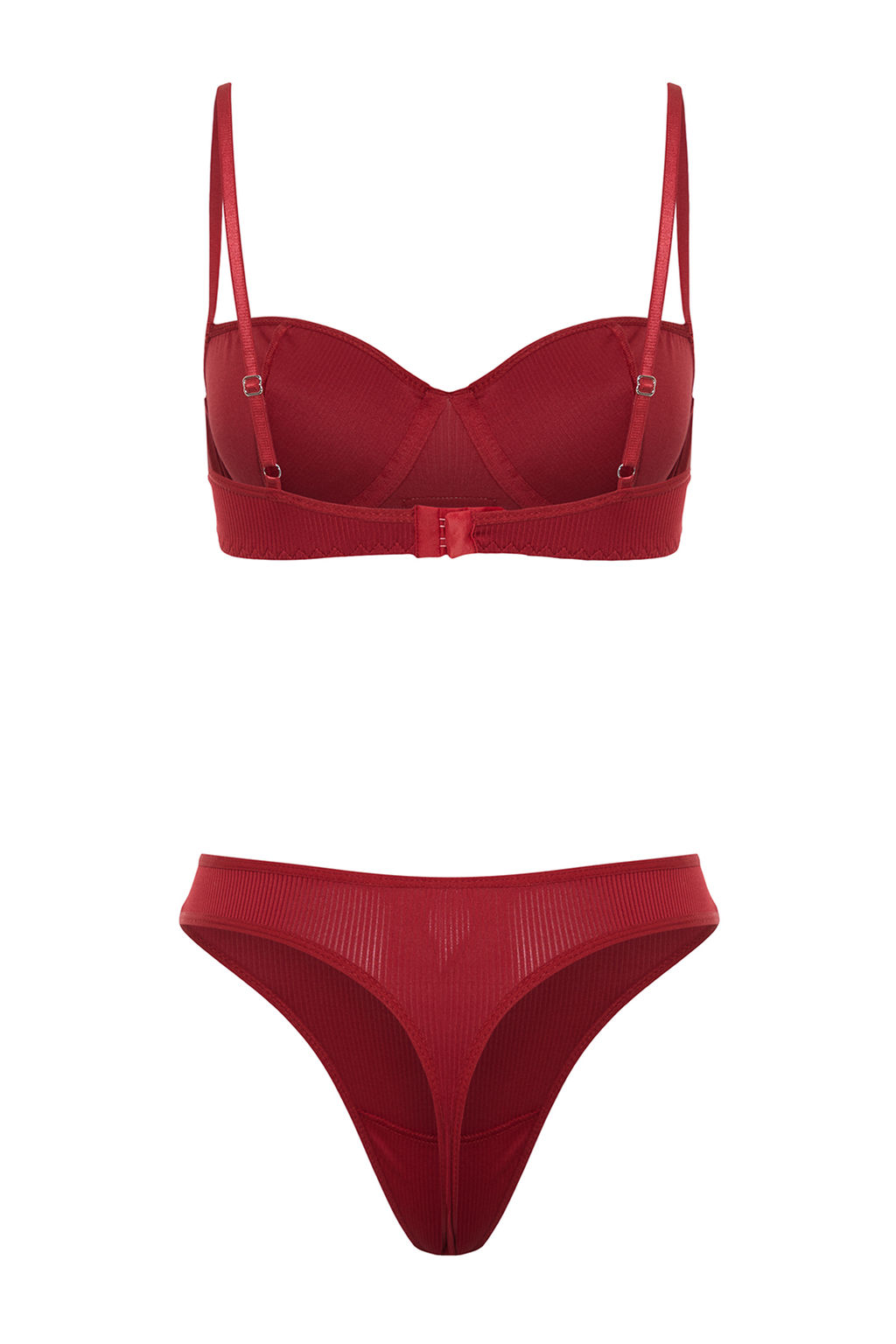 TRENDYOLMILLA Beyaz Fitilli Etiket Detayl? Ip Ask?l? Kaps?z Orme Ic Camas?r? Tak?m? THMSS24CC00029 фото 24