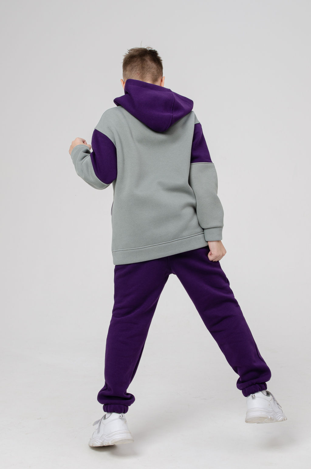 886Д Костюм детский "Серый/фиолетовый"