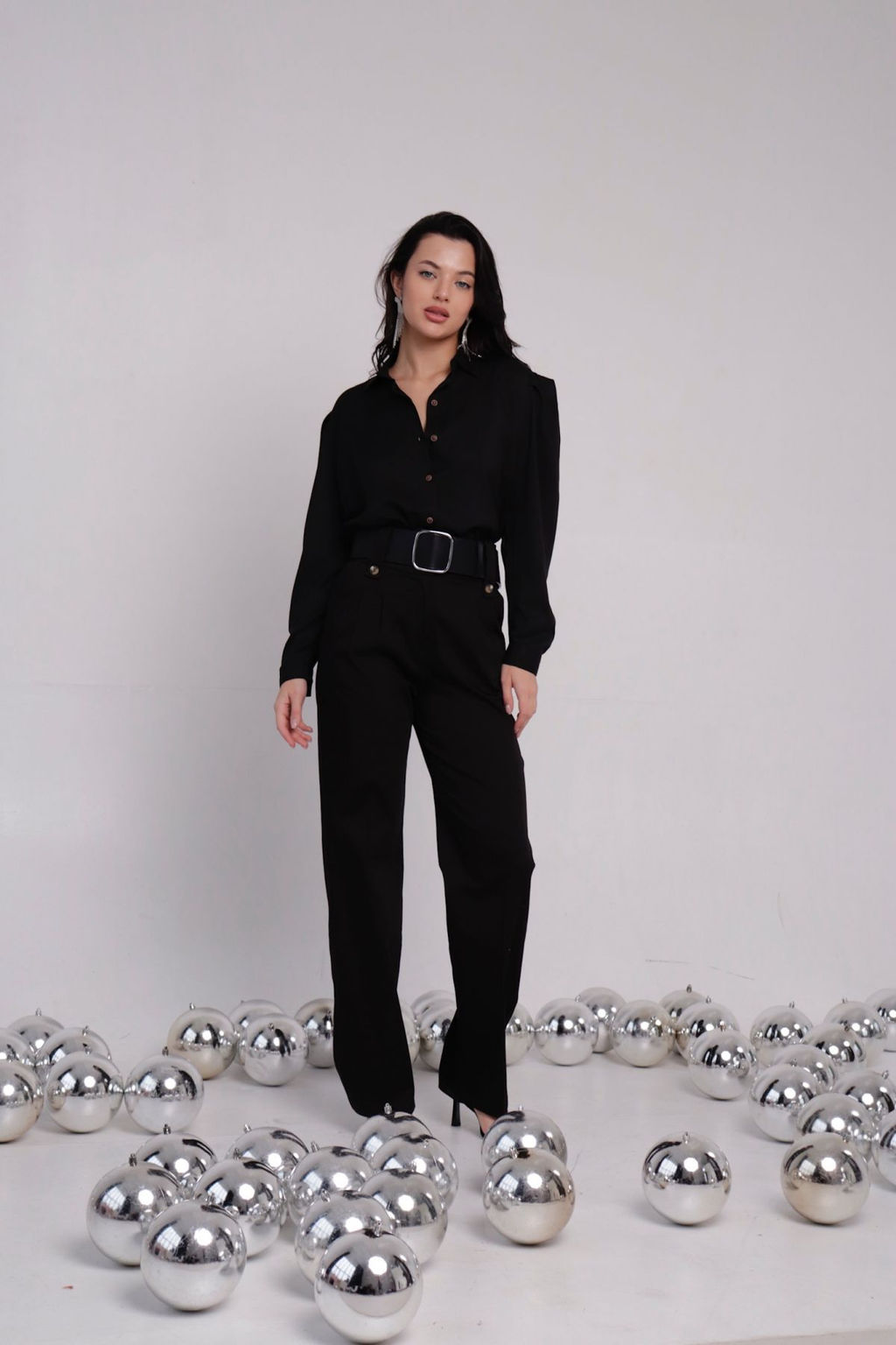 11253 Брюки чёрные (остаток: 42, 44, 46) - Martichelli фото 2