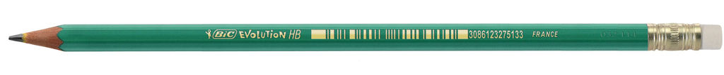 Цена за 2 шт. Карандаш чернографитный пластиковый Bic Evolution НВ с ластиком, заточенный, шестигранный,...
