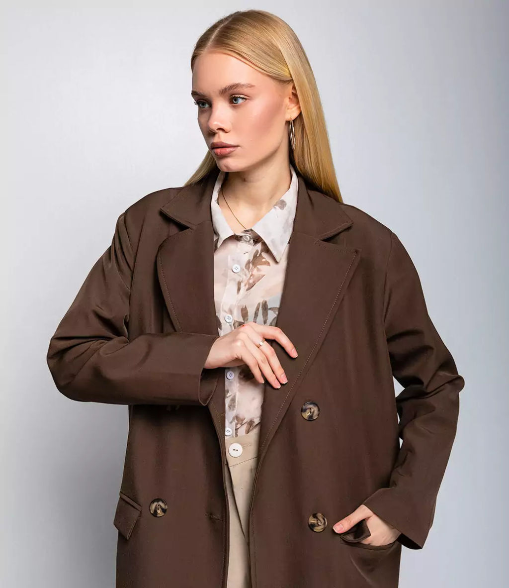 Тренч #БШ2860, коричневый