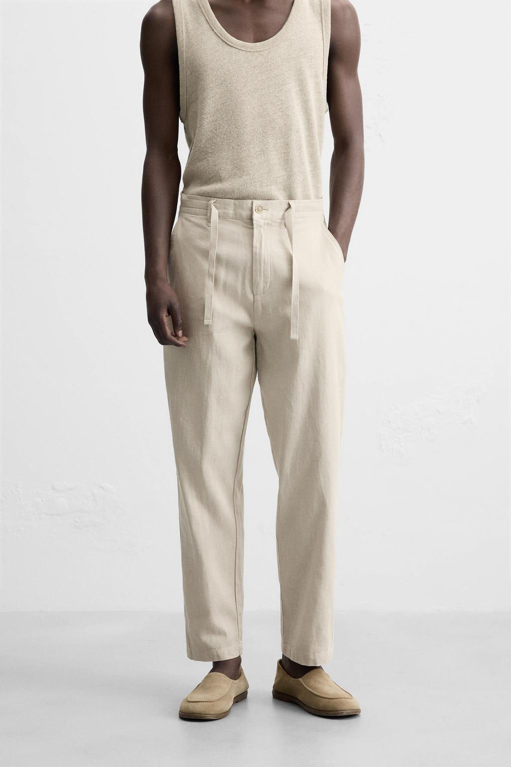 LINEN BLEND TROUSERS - Zara фото 3