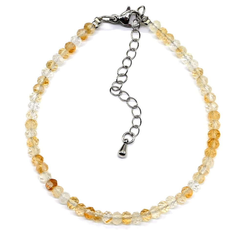 Браслет из цитрина рондель гр.4*3мм, 18см