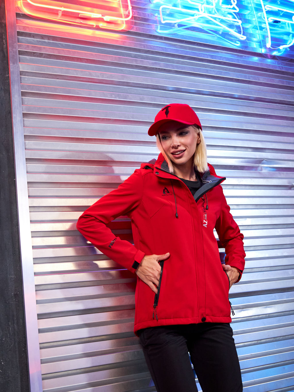 Женская мембранная куртка виндстоппер на флисе Azimuth Сияние 124/23983_711 Красный  фото 5