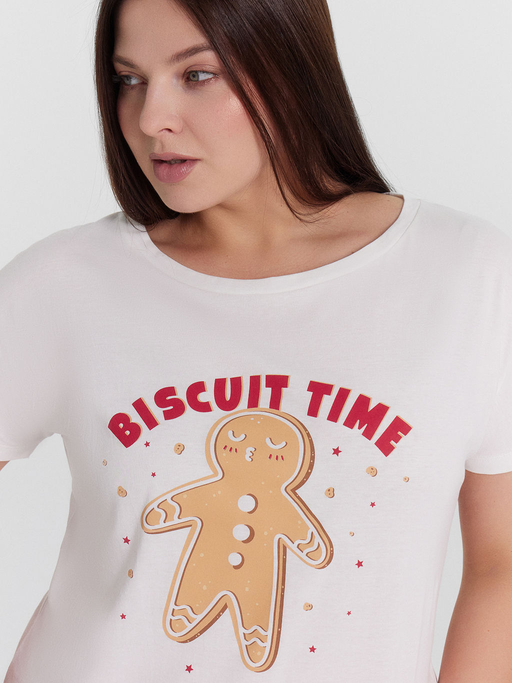 Пижама женская с принтом biscuit time белый +звездочки на красном 592300 - Mark formelle фото 5