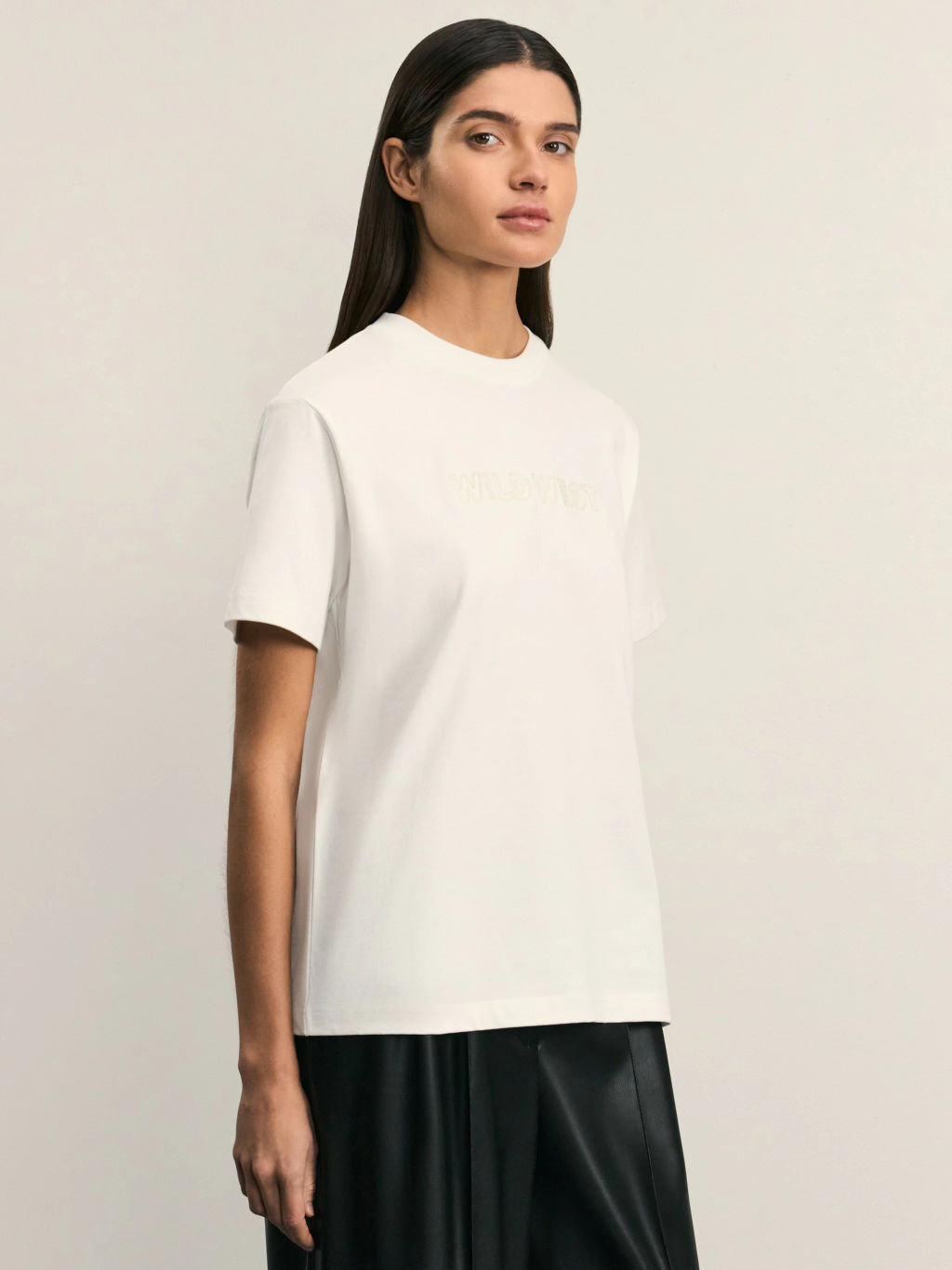 Футболка с принтом из хлопка / Zarina фото 4