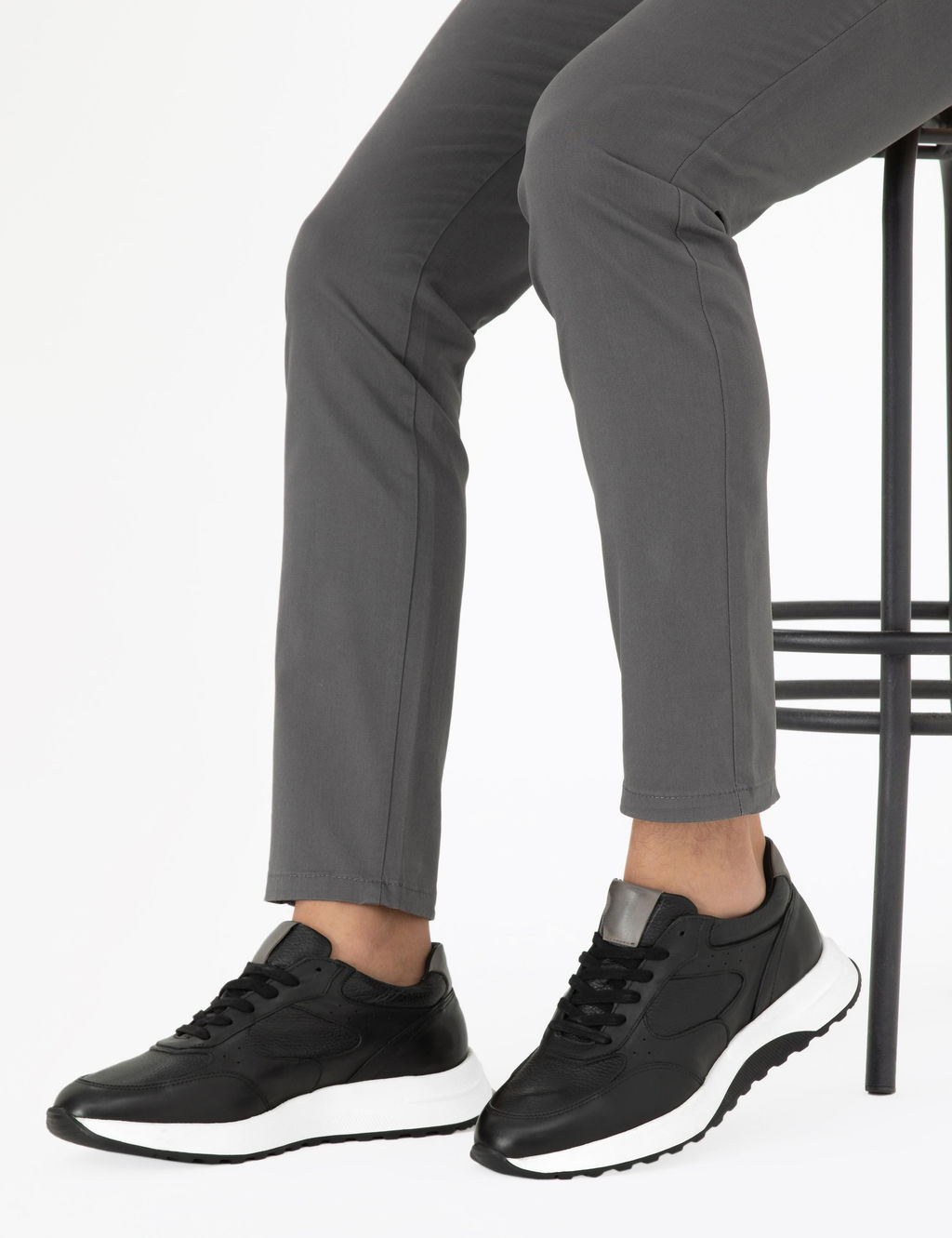 Siyah %100 Deri Sneaker