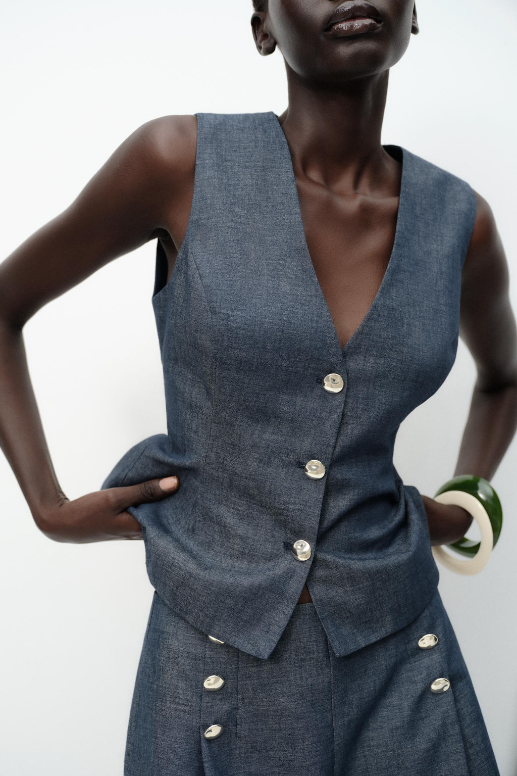PEPLUM WAISTCOAT WITH LINEN - Zara фото 14