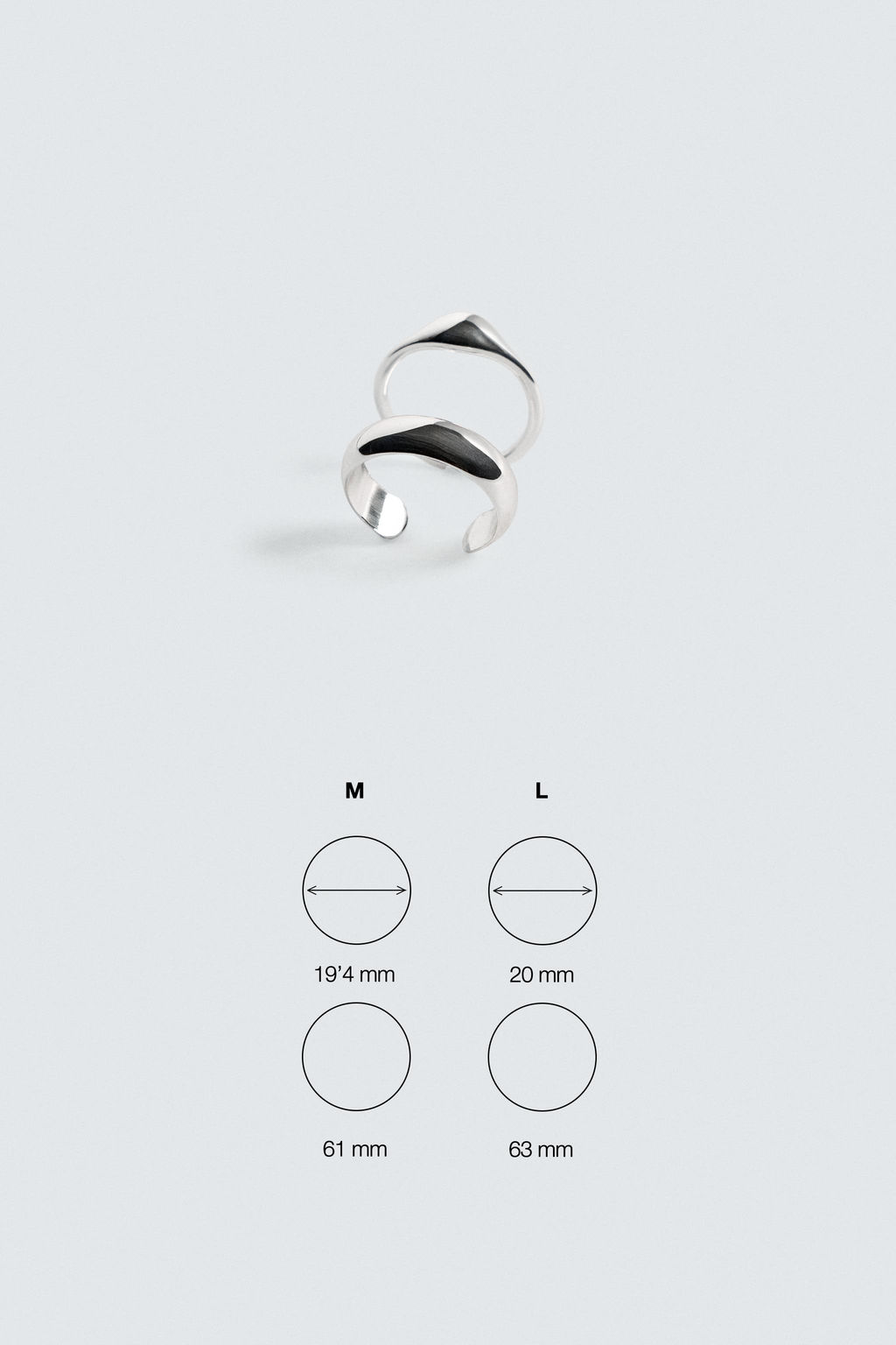 PACK OF 2 COMBINED METAL RINGS - Zara фото 12
